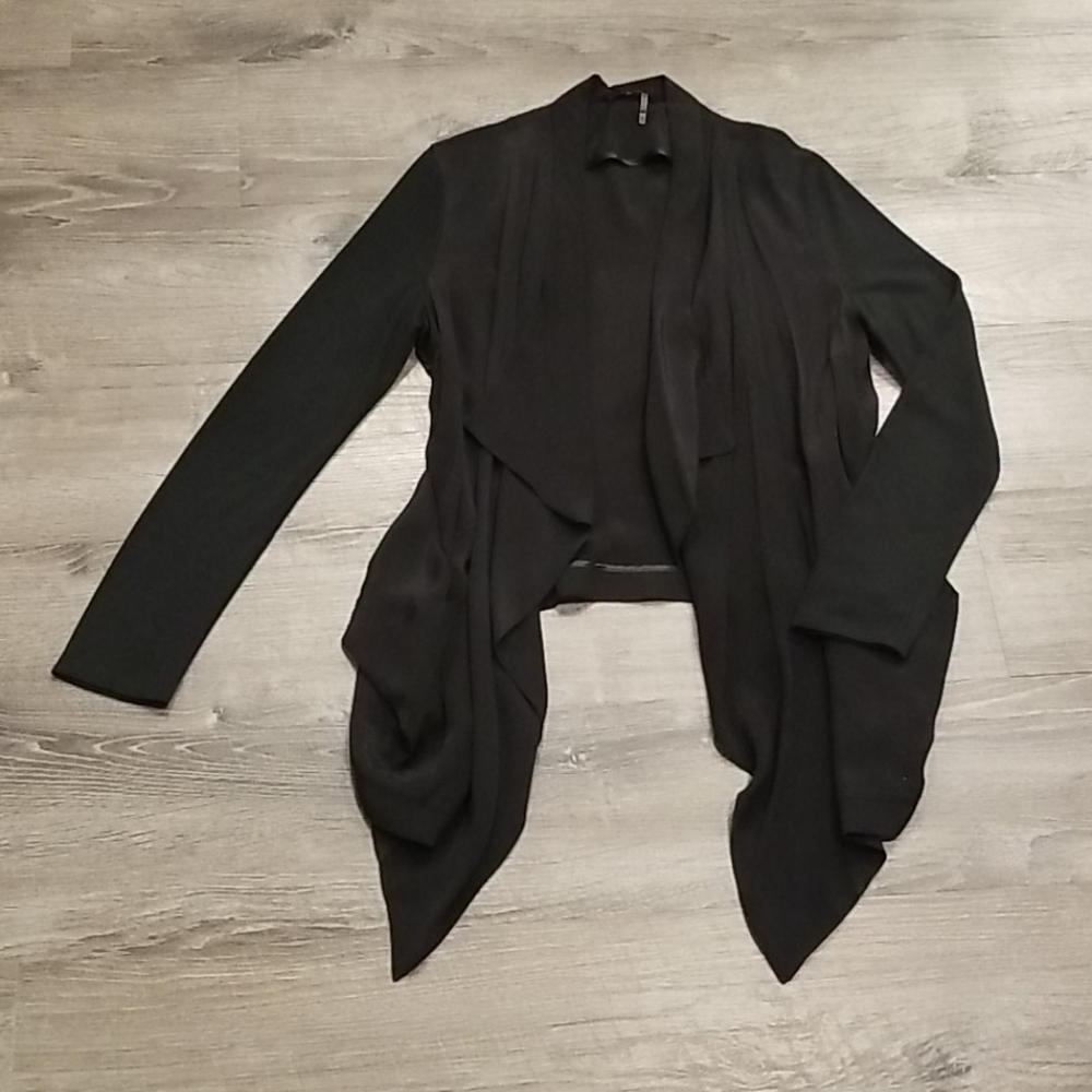 Black drape front cardigan
